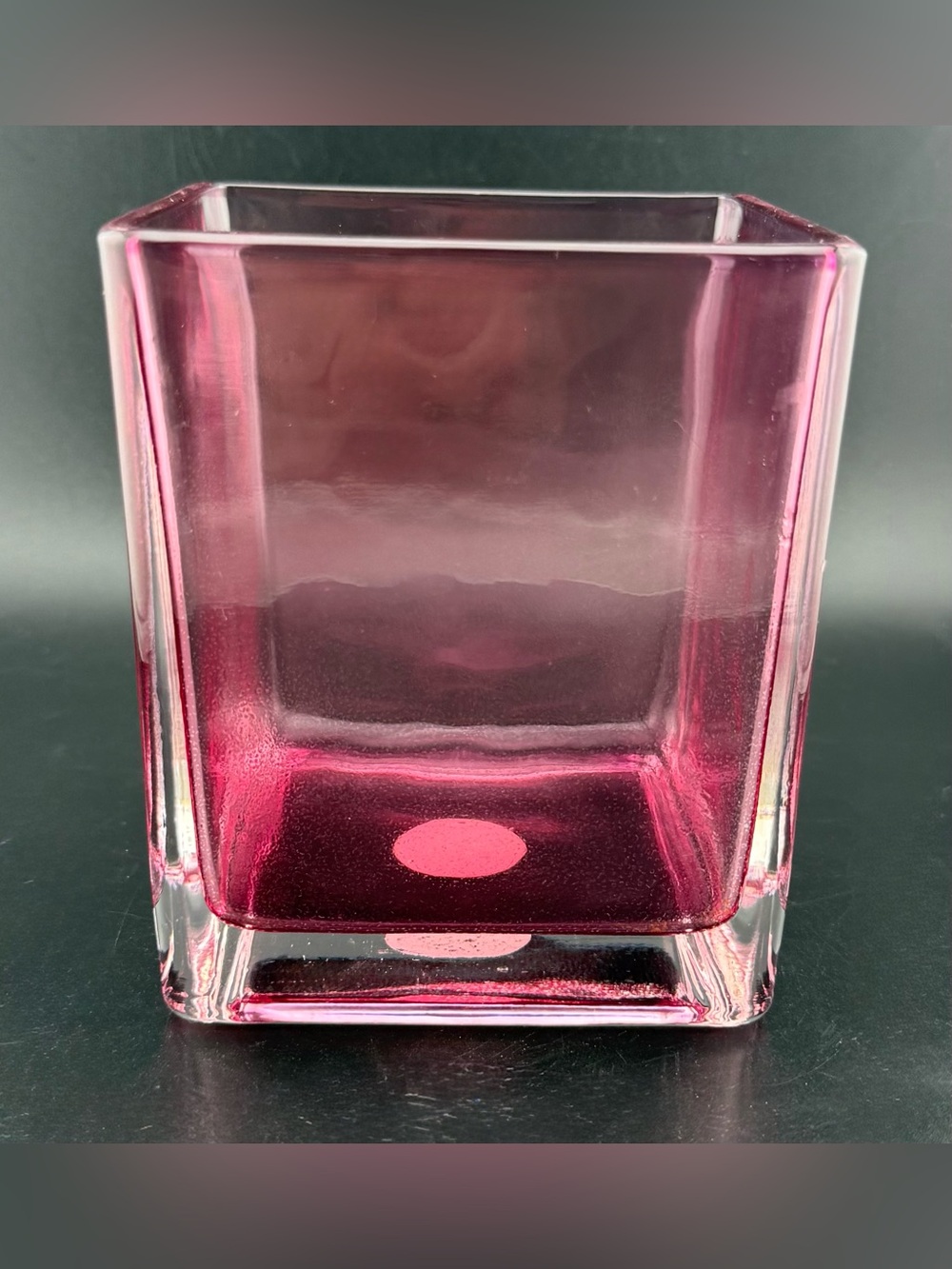 Teleflora 4.75” Square vase. Pink